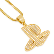 Load image into Gallery viewer, Inspired by PlayStation® - Solid 14K Gold & Diamond Classic PS Logo Necklace