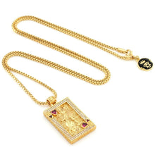 Load image into Gallery viewer, 14K Gold Suicide King and Queen of Hearts Necklace