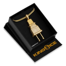 Load image into Gallery viewer, The 14K Gold CZ Plug Necklace