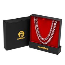 Load image into Gallery viewer, 10mm White Gold Stainless Steel Miami Cuban Choker Set