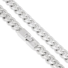 Load image into Gallery viewer, 12mm White Gold Stainless Steel Miami Cuban Choker Set