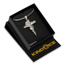 Load image into Gallery viewer, The White Gold Thorned Cross Necklace