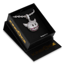 Load image into Gallery viewer, White Gold Devil Emoji Necklace