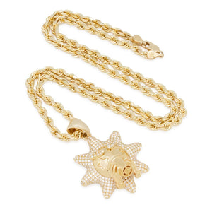 14K Solid Gold and Diamond Chief Keef x King Ice - Glo Cup Necklace