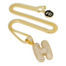 Load image into Gallery viewer, The Bubble Letter H Necklace
