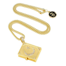 Load image into Gallery viewer, The Gold Allah Stash Book Necklace
