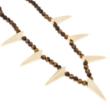 Load image into Gallery viewer, Tiger-Eye Wakanda Inspired Necklace
