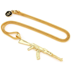 14K Gold AK-47 Necklace