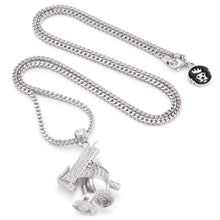 Load image into Gallery viewer, The White Gold Praying Hands of Defense Necklace
