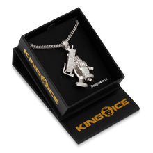 Load image into Gallery viewer, The White Gold Praying Hands of Defense Necklace
