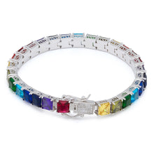 Load image into Gallery viewer, Princess Cut Spectrum Tennis Bracelet
