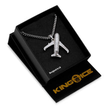 Load image into Gallery viewer, The White Gold Airplane Emoji Necklace
