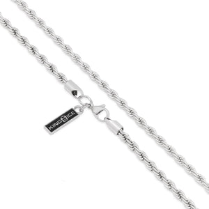 4mm White Gold Rope Choker Set