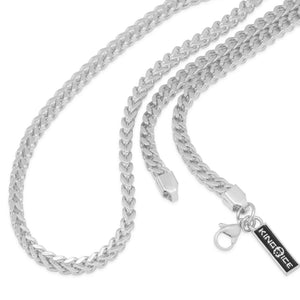 4mm White Gold Stainless Steel Franco Choker Set