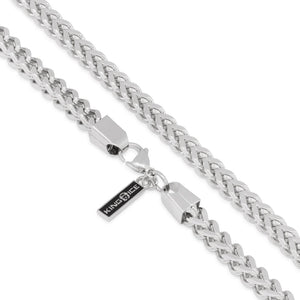 6mm White Gold Stainless Steel Franco Choker Set