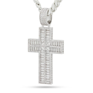 Baguette Cut Cross Necklace