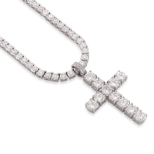 Load image into Gallery viewer, The White Gold Tennis Cross Set

