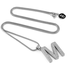Load image into Gallery viewer, White Gold Letter &quot;M&quot; Necklace
