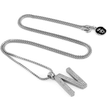 Load image into Gallery viewer, White Gold Letter &quot;N&quot; Necklace
