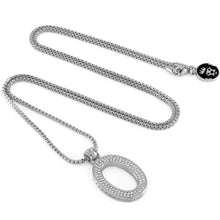 Load image into Gallery viewer, White Gold Letter &quot;O&quot; Necklace
