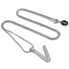 Load image into Gallery viewer, White Gold Letter &quot;V&quot; Necklace
